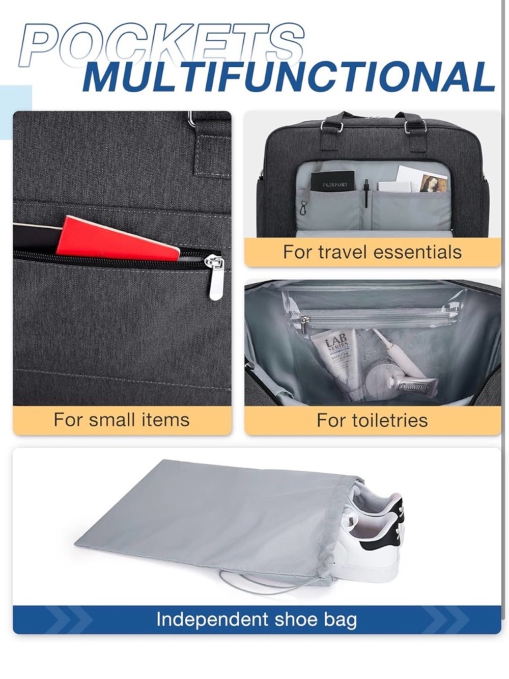 Bagsmart weekender with shoulder strap - Picture 2 of 10
